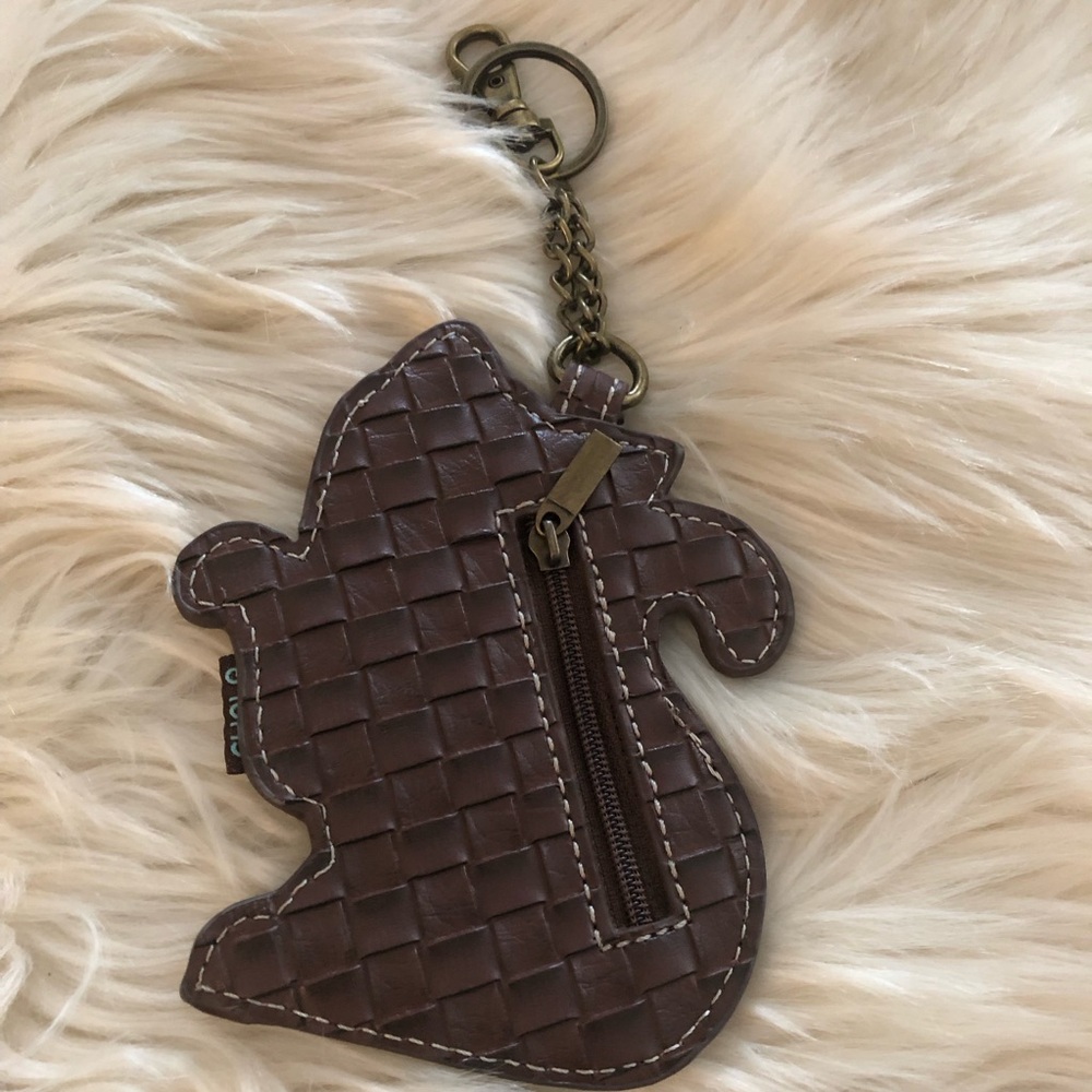 Chala brown and tan coin keychain bag charm - Picture 2 of 5